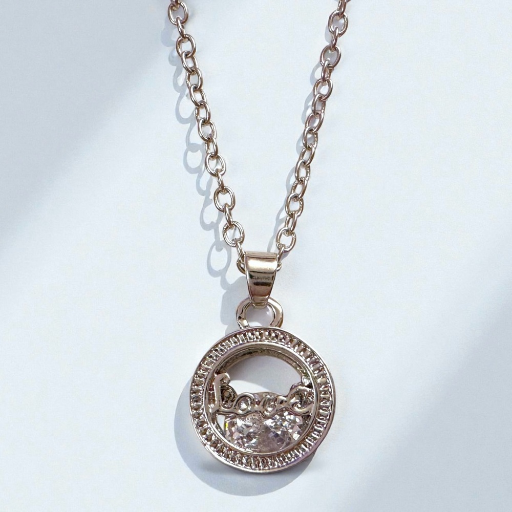 Crystal Love Cage Pendant Necklace Made with 2 Carat Naked Swarovski Crystal